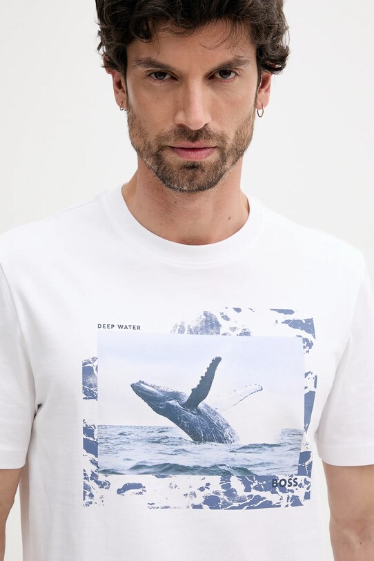 BOSS Orange t-shirt bawełniany biały 50539187