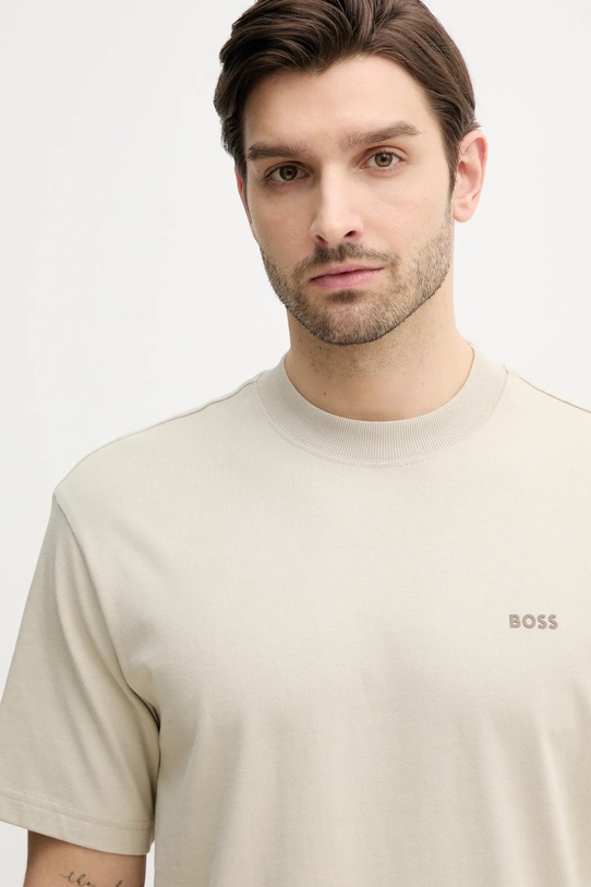 Bavlněné tričko BOSS Orange béžová 50539188