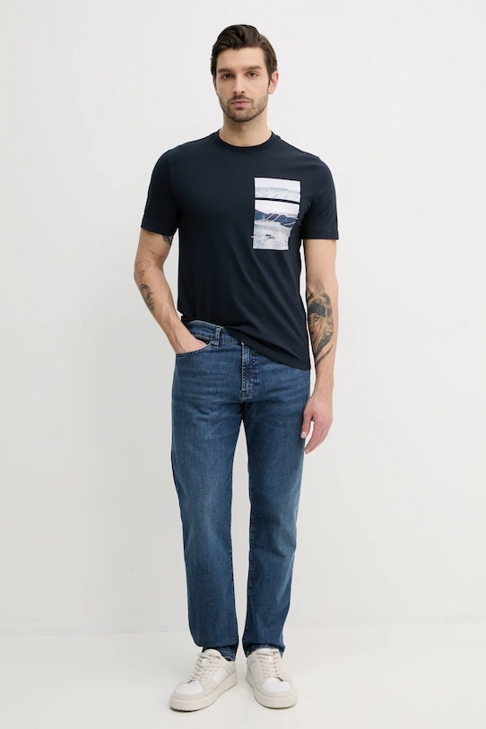 BOSS Orange tricou din bumbac 50539194 bleumarin SS25