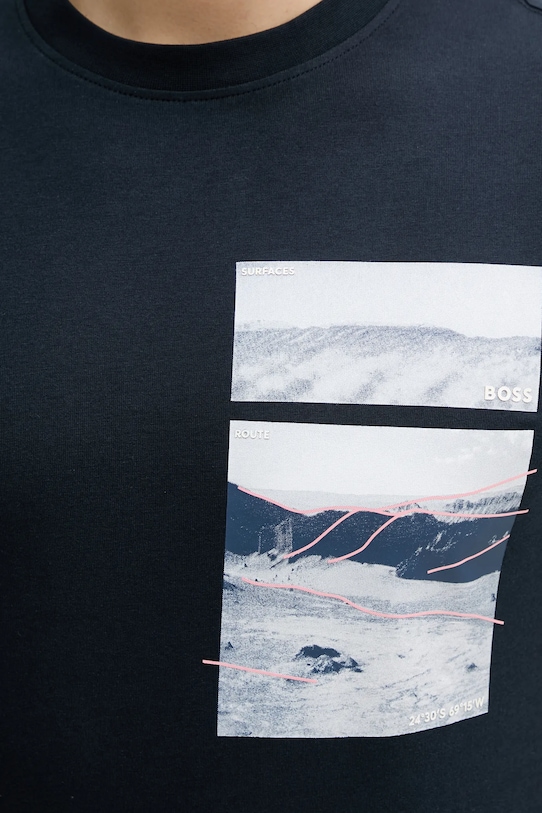 BOSS Orange tricou din bumbac 50539194 bleumarin