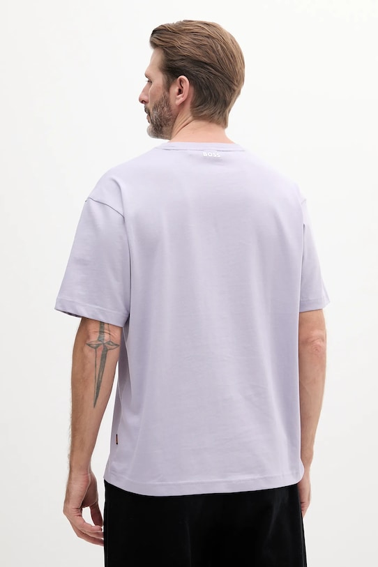 BOSS Orange t-shirt bawełniany 50539195 fioletowy SS25