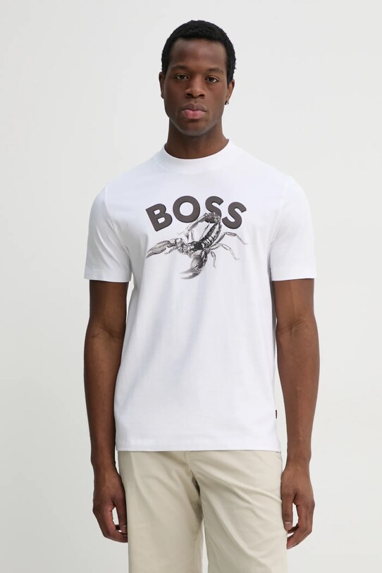 BOSS Orange t-shirt bawełniany nadruk biały 50539196