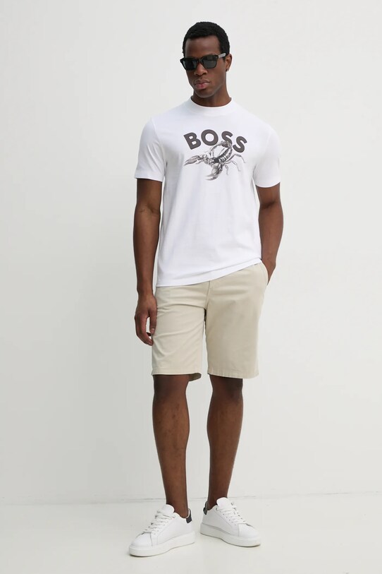 BOSS Orange t-shirt bawełniany 50539196 biały SS25