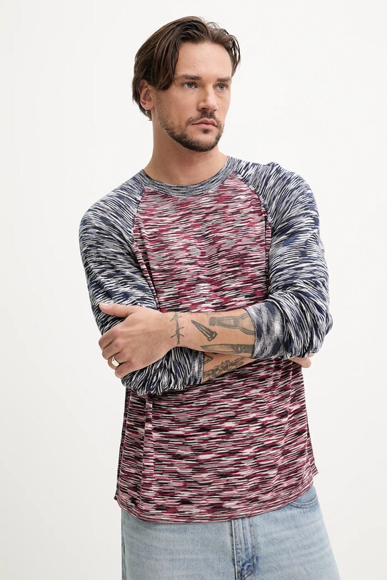 Tričko s dlouhým rukávem Desigual BRUNSWICK regular námořnická modř 25SMTF03