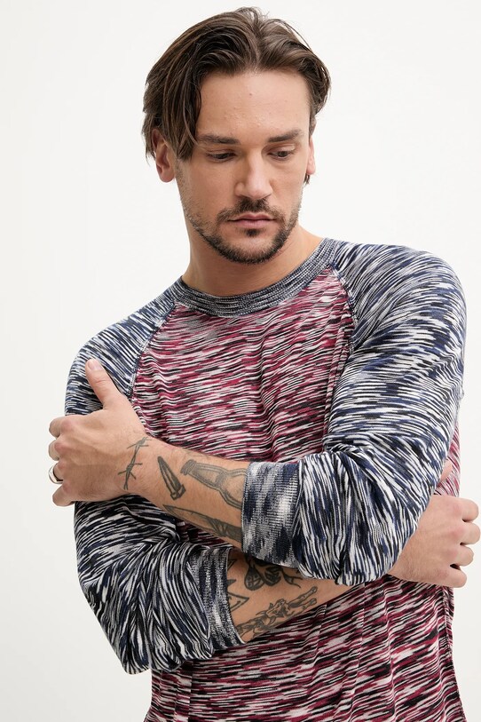 Tričko s dlouhým rukávem Desigual BRUNSWICK námořnická modř 25SMTF03