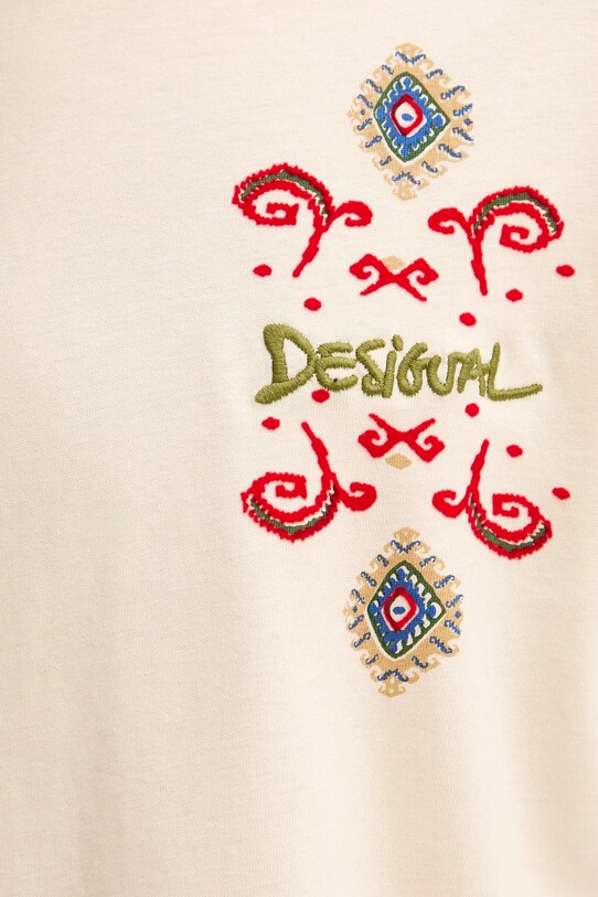 Desigual pamut póló WISCONSIN 25SMTK10 bézs