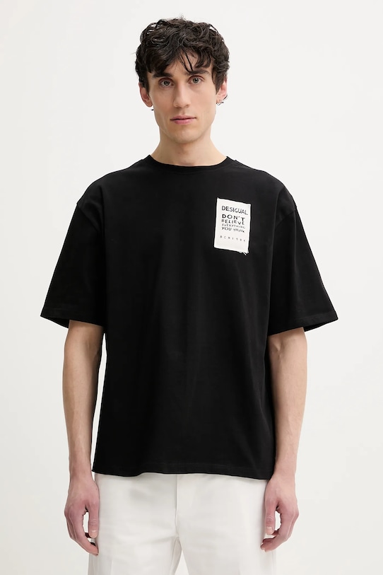 Одяг Бавовняна футболка Desigual MARTIN 25SMTK24 чорний