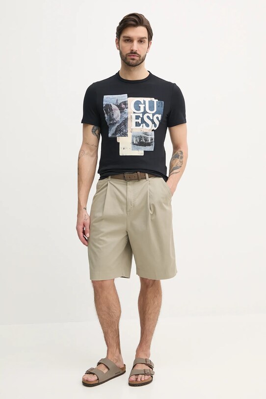 Guess t-shirt bawełniany M5GI04.I3Z14 czarny SS25