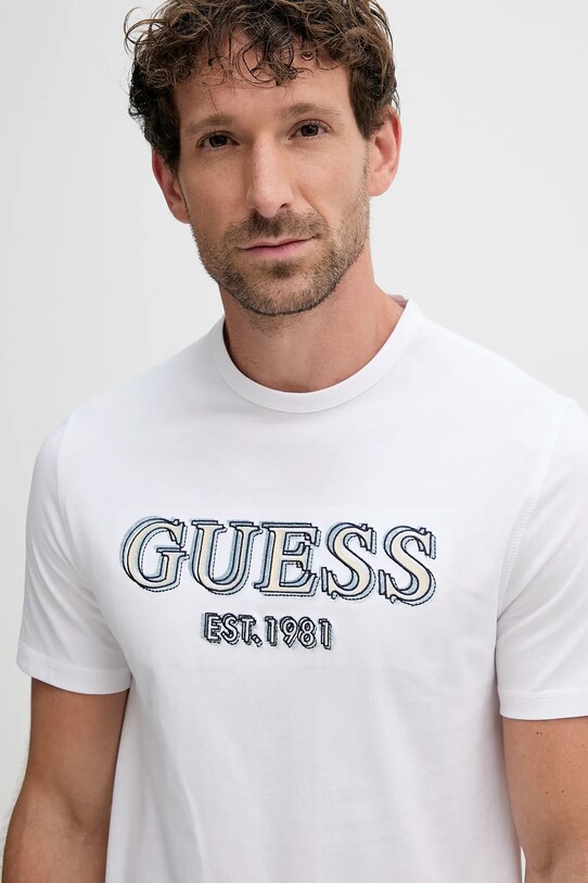 Хлопковая футболка Guess белый M5GI07.I3Z14