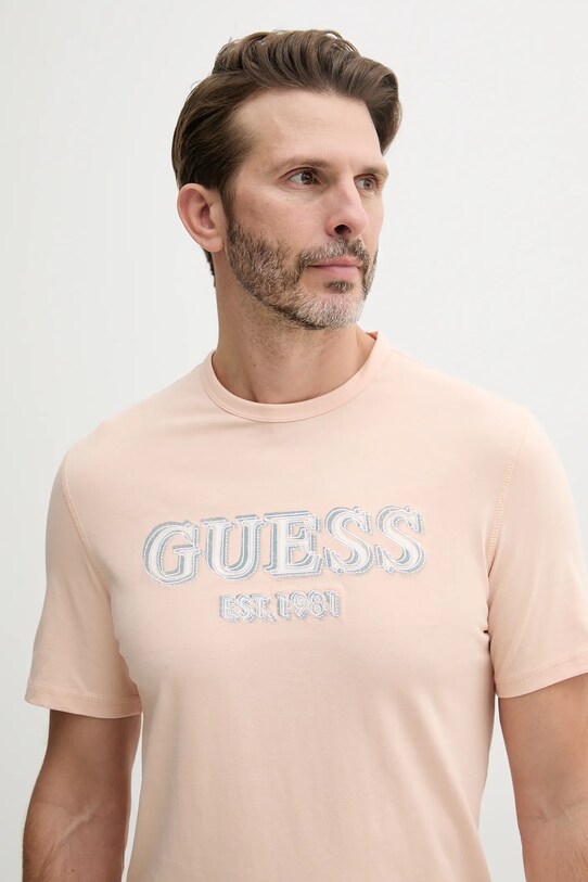 Guess tricou din bumbac portocaliu M5GI07.I3Z14