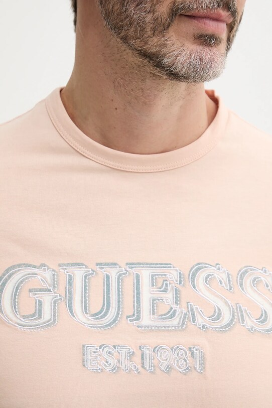 Guess t-shirt bawełniany M5GI07.I3Z14 pomarańczowy