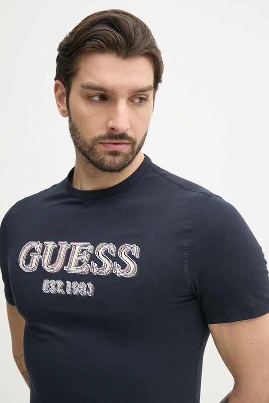 Guess t-shirt bawełniany granatowy M5GI07.I3Z14
