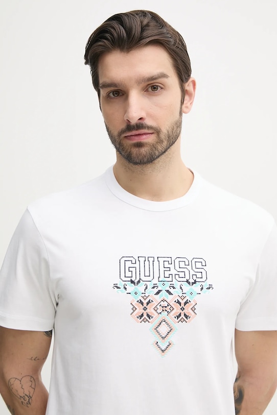 Bavlnené tričko Guess biela M5GI11.K8FQ4