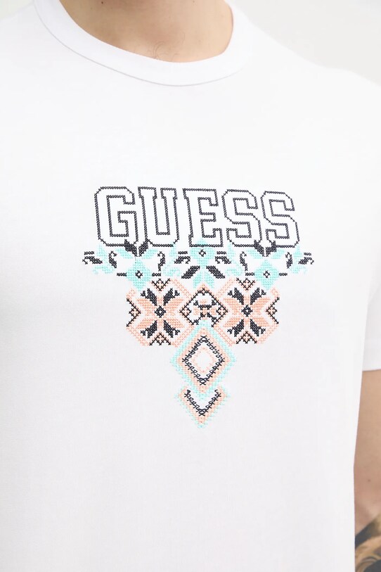 Bavlnené tričko Guess M5GI11.K8FQ4 biela