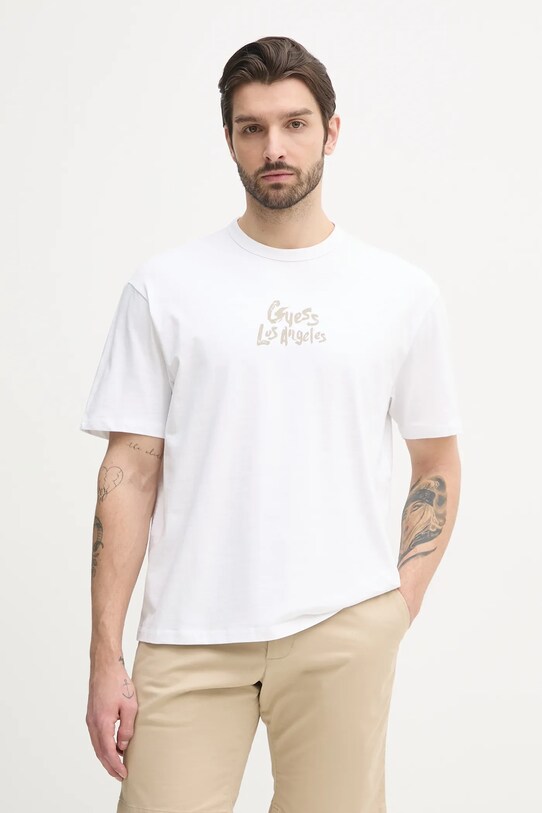 Îmbrăcăminte Guess tricou din bumbac M5GI13.K8FQ4 alb