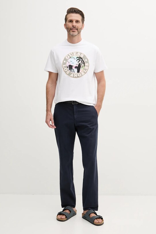 Памучна тениска Guess M5GI15.K8FQ4 бял SS25