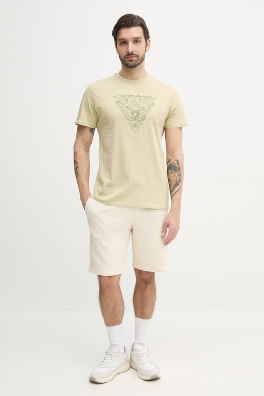 Guess t-shirt bawełniany M5GI16.K8FQ4 beżowy SS25