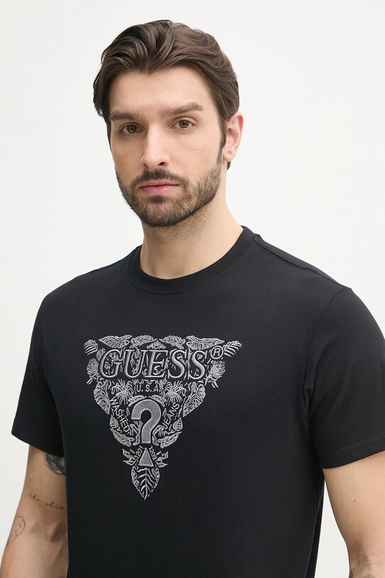 Guess tricou din bumbac negru M5GI16.K8FQ4
