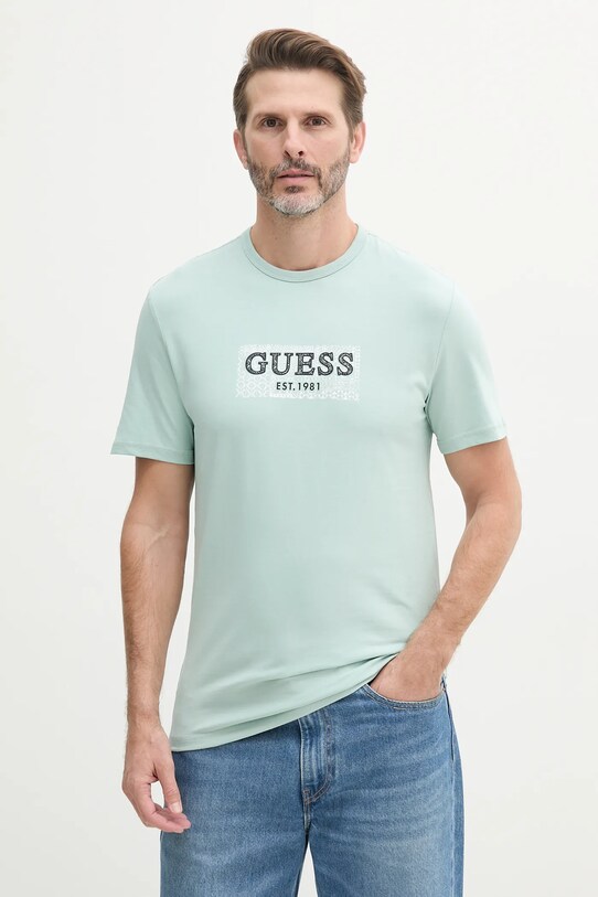 Guess tricou imprimeu verde M5GI19.J1314