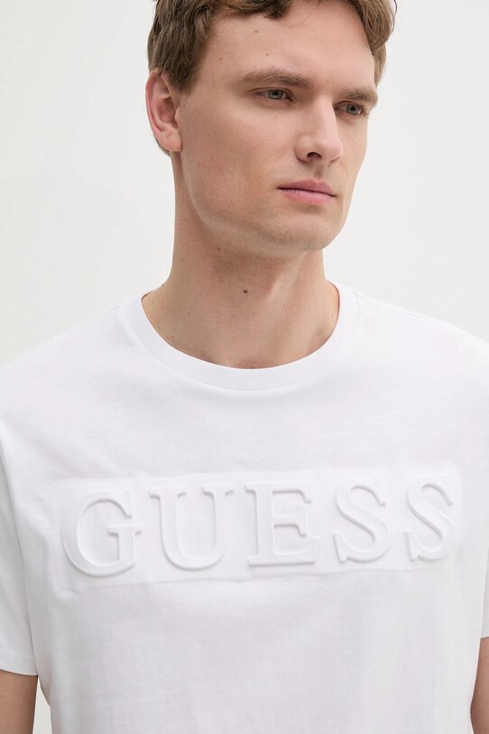 Дрехи Памучна тениска Guess M4PI0E.K8HM4 бял