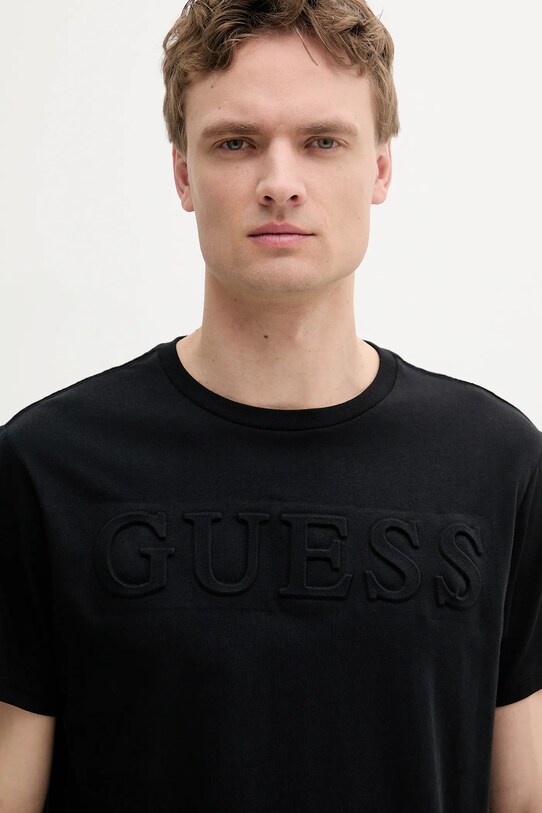 Одяг Бавовняна футболка Guess M4PI0E.K8HM4 чорний