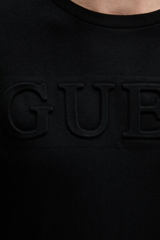 Βαμβακερό μπλουζάκι Guess μαύρο M4PI0E.K8HM4