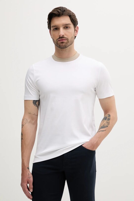BOSS t-shirt bawełniany bawełna biały 50531793