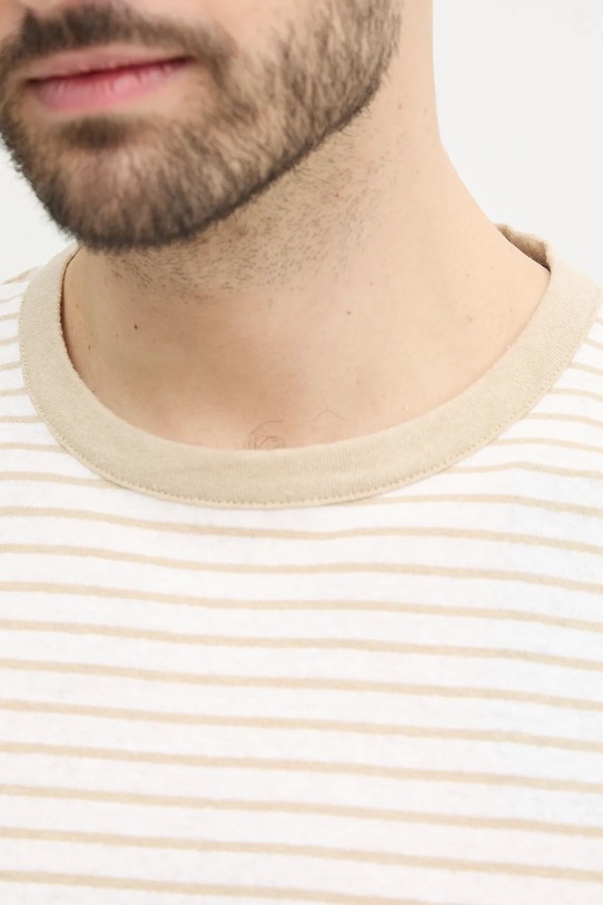 BOSS t-shirt z domieszką lnu 50537498 biały