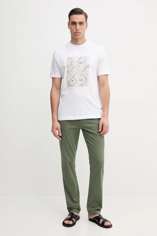 BOSS pamut póló 50538438 fehér SS25