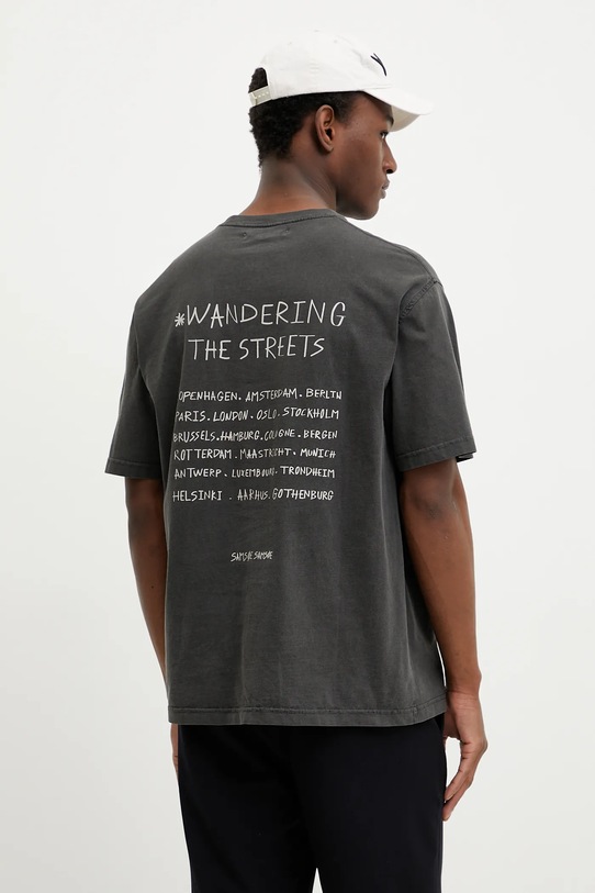 Odzież Samsoe Samsoe t-shirt bawełniany SAWANDERING U25100024 szary