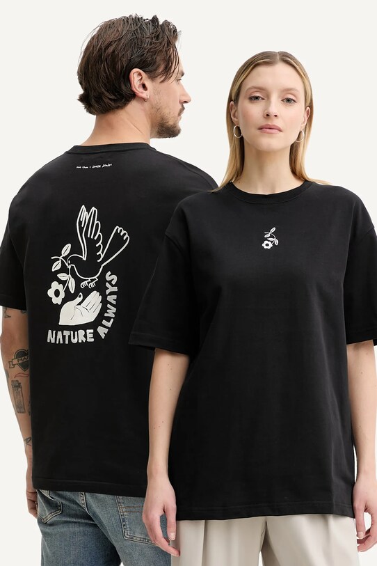 Samsoe Samsoe tricou din bumbac SANATURE print negru U25100020