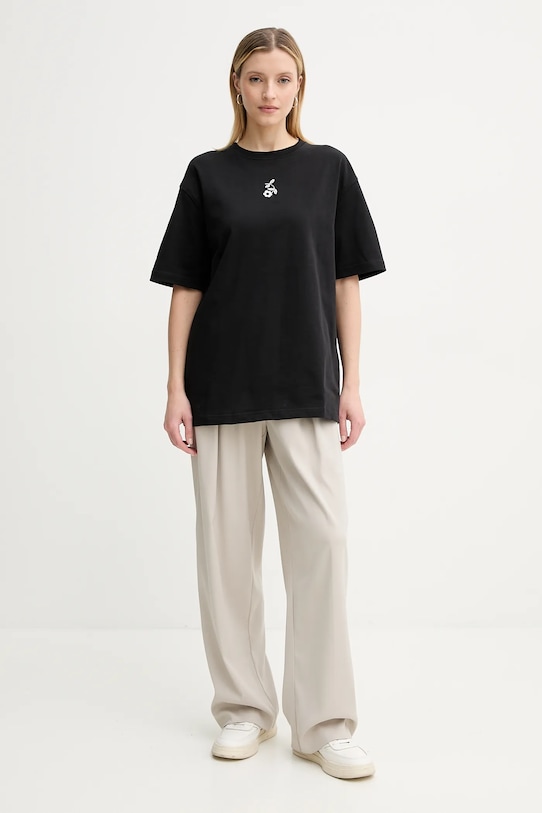 Хлопковая футболка Samsoe Samsoe SANATURE U25100020 чёрный