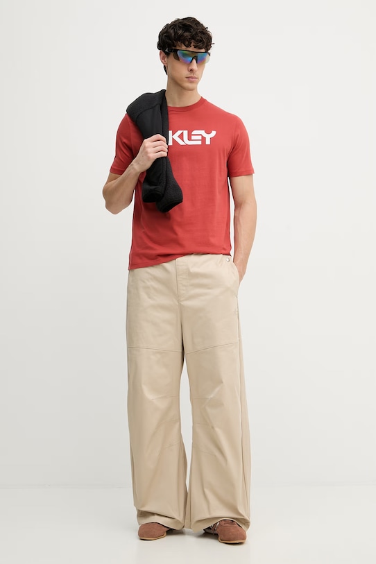 Oakley t-shirt męski bawełniany MARK II FOA404011 czerwony SS26