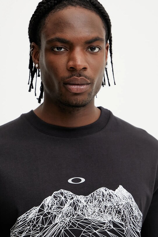 Oakley t-shirt bawełniany WIRED czarny FOA406858