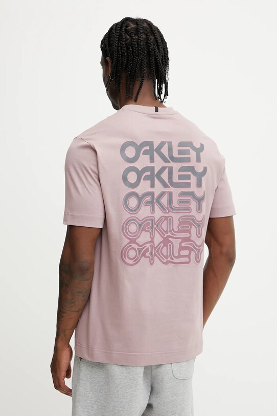 Oakley t-shirt bawełniany REPEATED bawełna różowy FOA406852