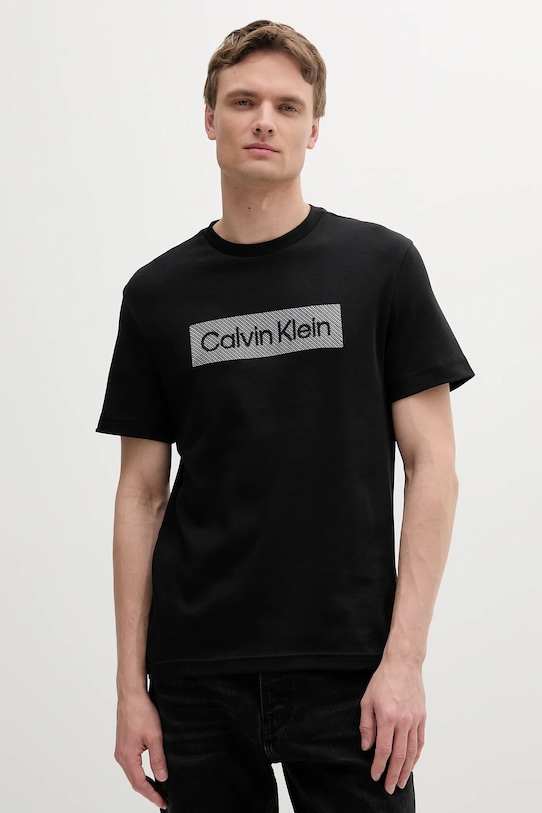 Βαμβακερό μπλουζάκι Calvin Klein βαμβάκι μαύρο K10K112491