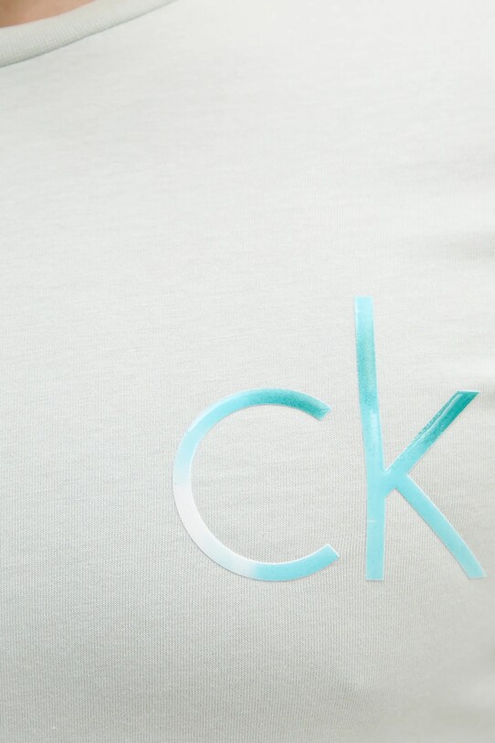 Βαμβακερό μπλουζάκι Calvin Klein K10K114146 πράσινο