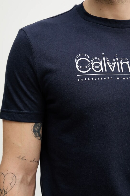Памучна тениска Calvin Klein K10K114149 тъмносин