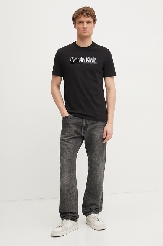 Бавовняна футболка Calvin Klein K10K114149 чорний SS25