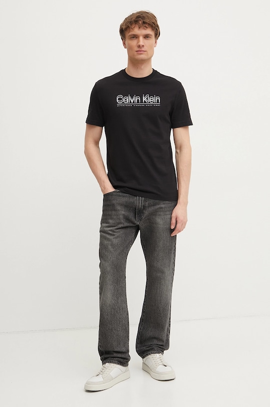 Bavlnené tričko Calvin Klein K10K114149 čierna SS25