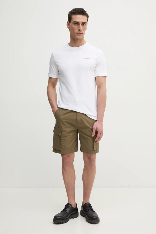 Хлопковая футболка Calvin Klein K10K114152 белый SS25