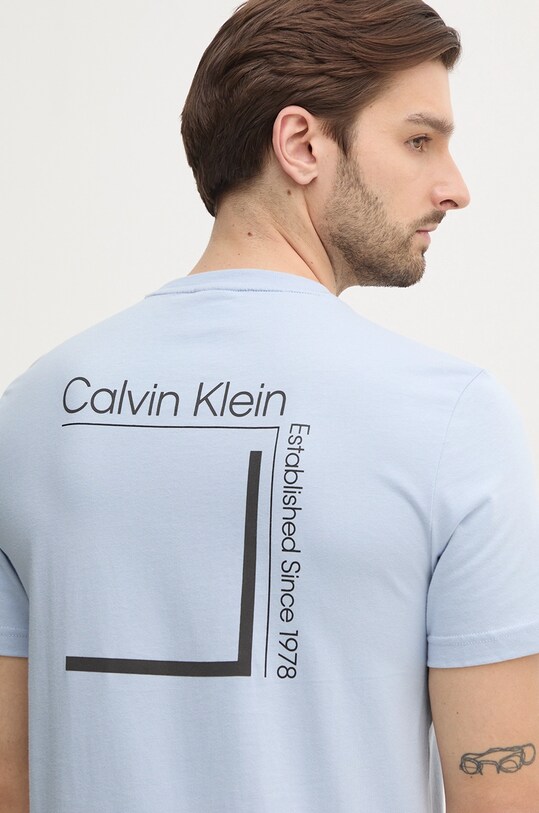 Хлопковая футболка Calvin Klein голубой K10K114152