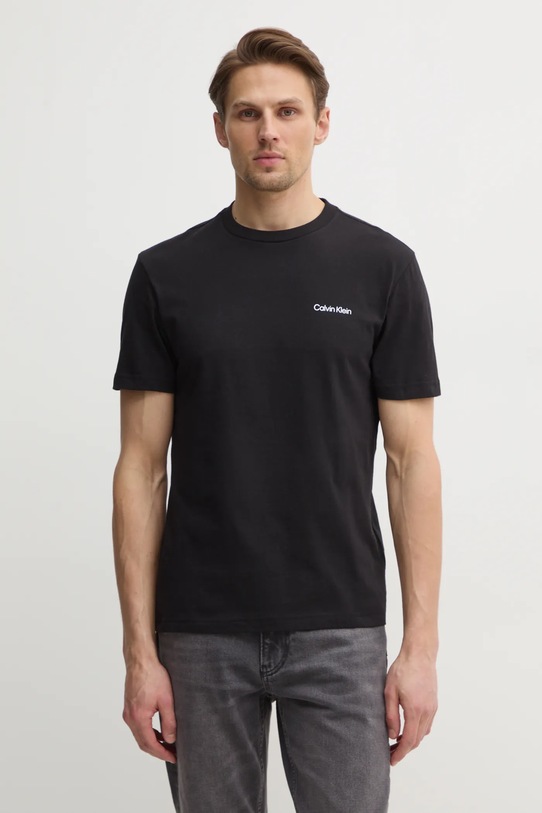 Ρούχα Βαμβακερό μπλουζάκι Calvin Klein K10K114152 μαύρο