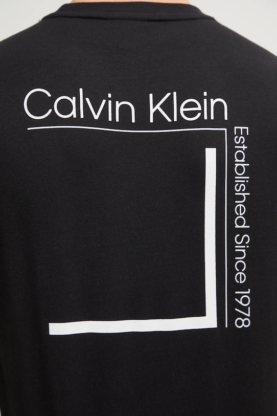 Βαμβακερό μπλουζάκι Calvin Klein K10K114152 μαύρο