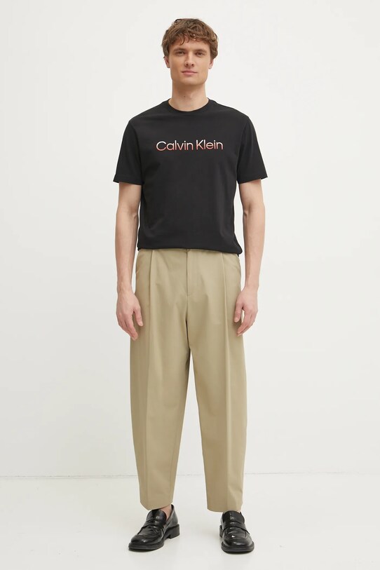 Бавовняна футболка Calvin Klein K10K114155 чорний SS25