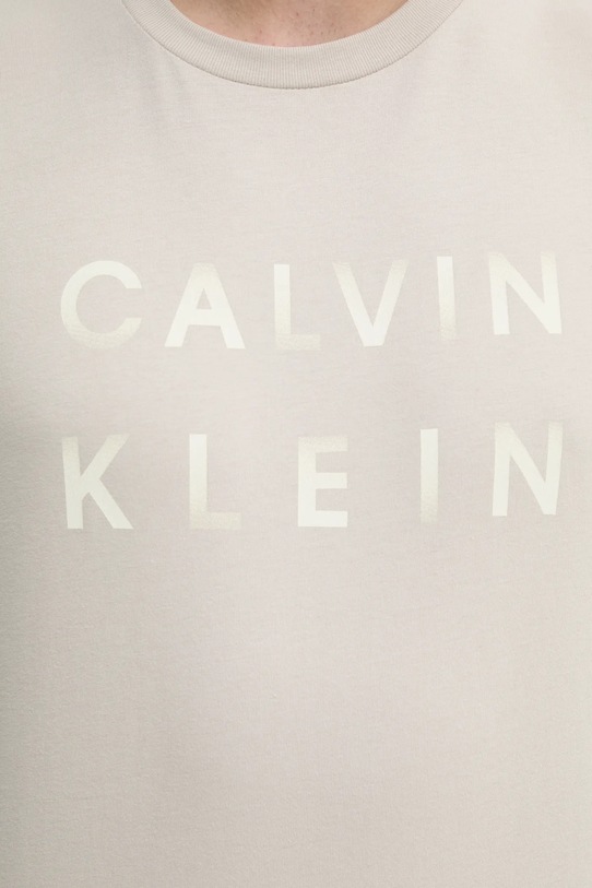 Bombažna kratka majica Calvin Klein K10K114156 bež