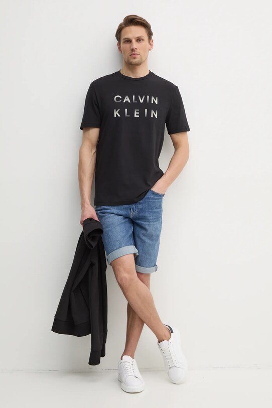 Хлопковая футболка Calvin Klein K10K114156 чёрный SS25