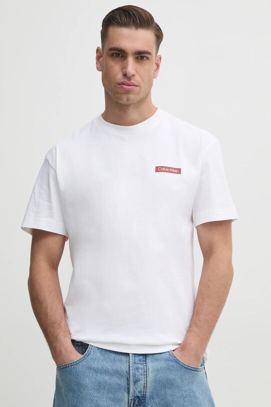 Calvin Klein t-shirt in cotone rilassato bianco K10K114158