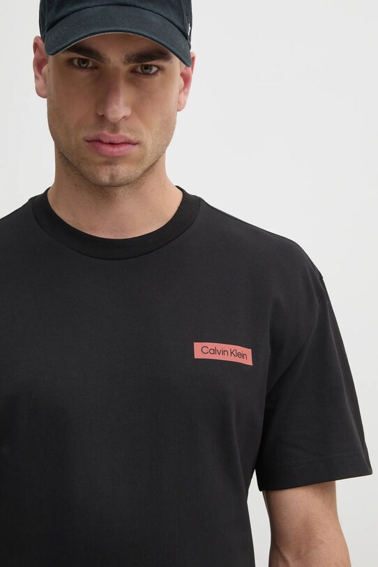 Хлопковая футболка Calvin Klein чёрный K10K114158