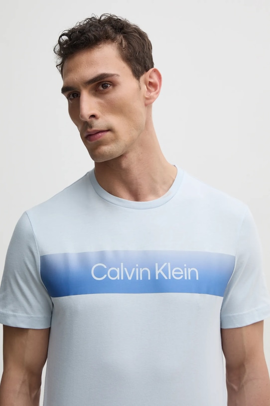 Calvin Klein t-shirt bawełniany nadruk niebieski K10K114163
